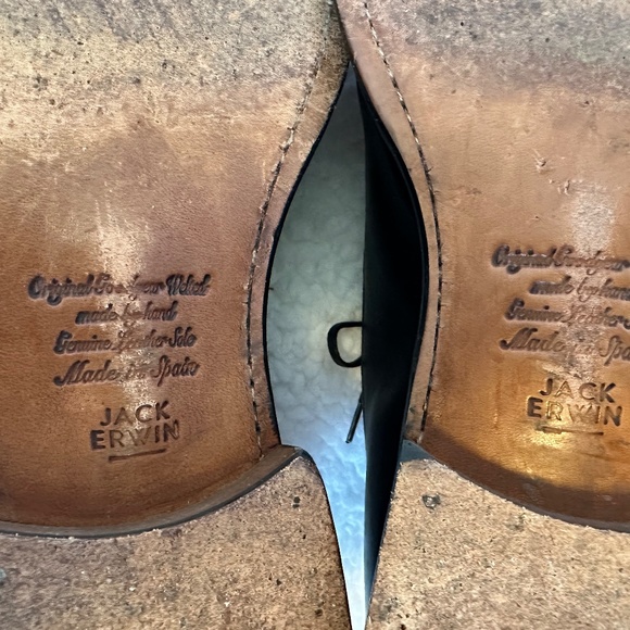 Jack Erwin Made by Hand Leather Black Oxford Shoe Size 11 - Picture 5 of 9